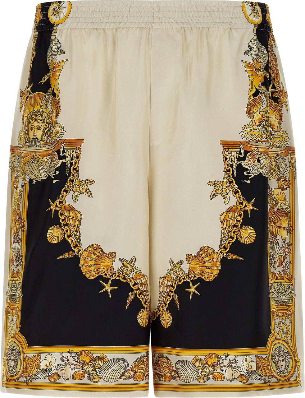 Versace Multicolor Silk Bermuda Shorts Divers