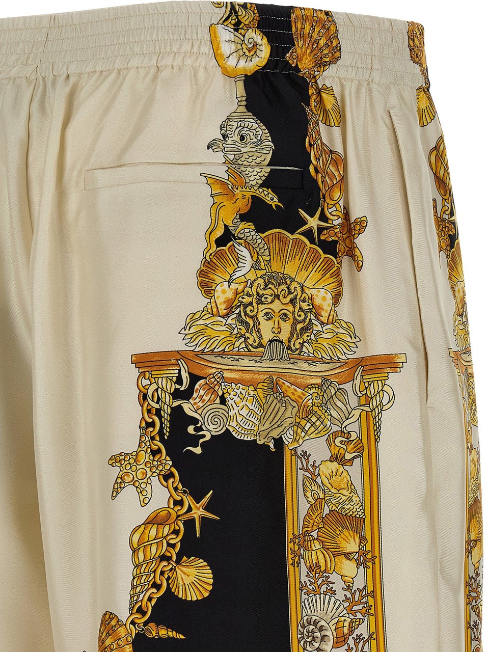 Versace Multicolor Silk Bermuda Shorts Divers
