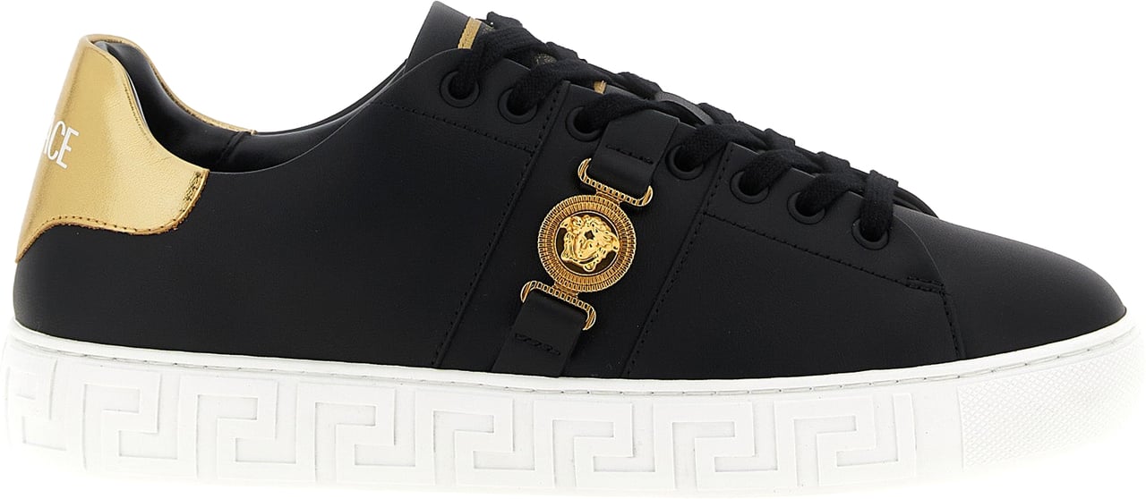 Versace Black Nylon Low Top Sneakers Zwart