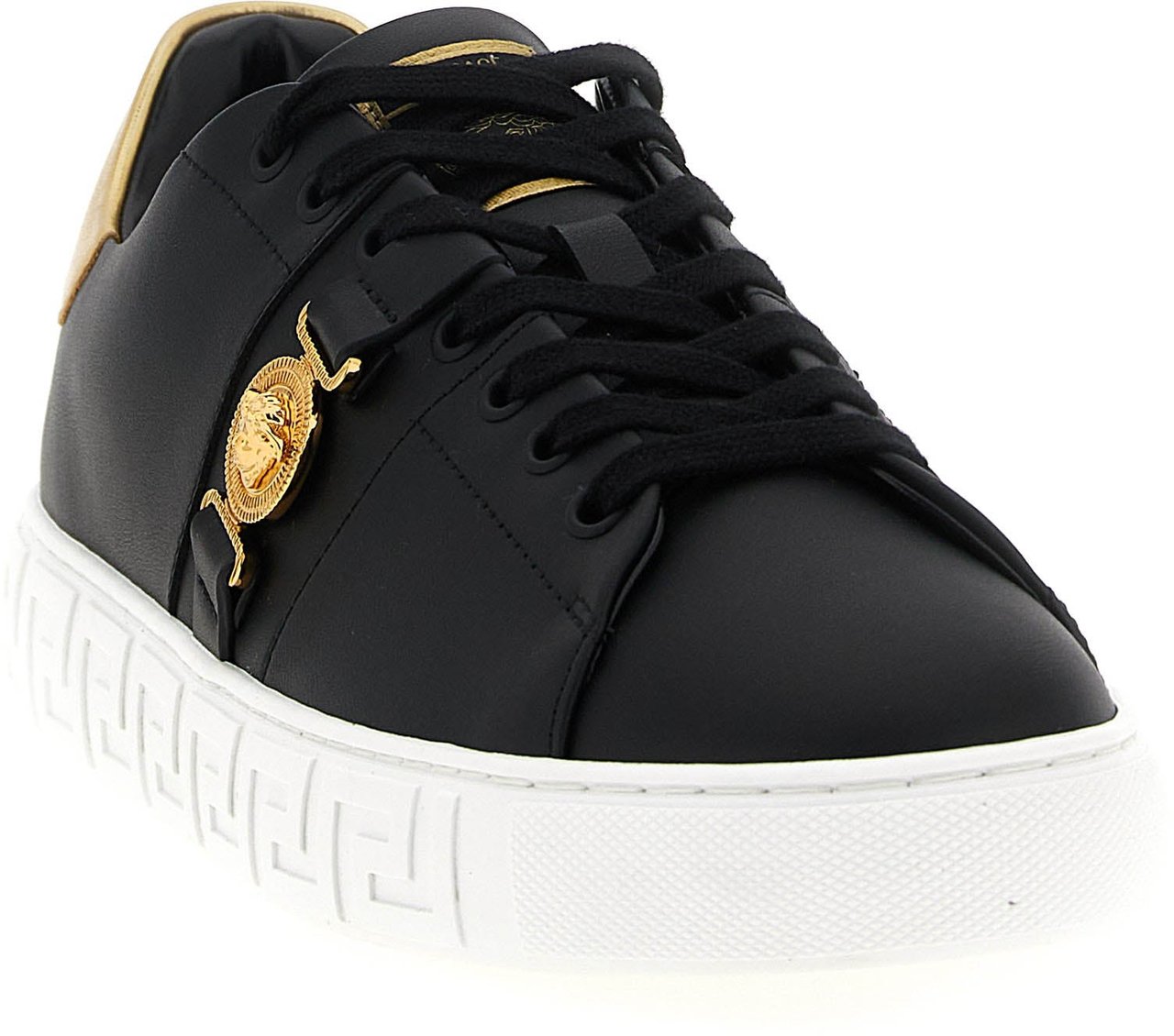 Versace Black Nylon Low Top Sneakers Zwart