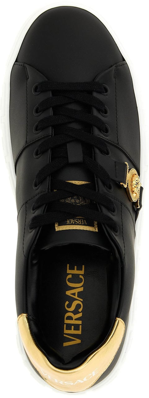 Versace Black Nylon Low Top Sneakers Zwart