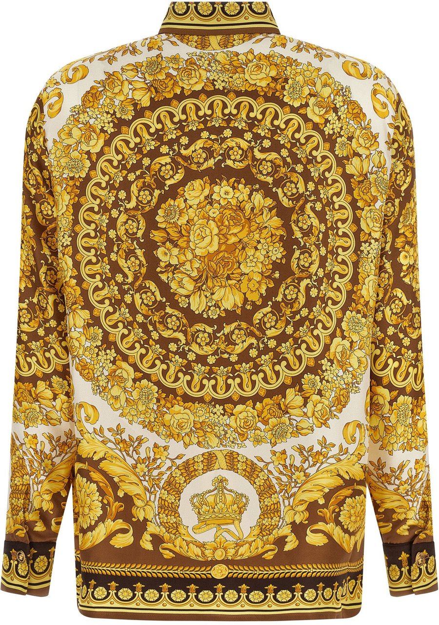 Versace Gold Silk Blouse Goud