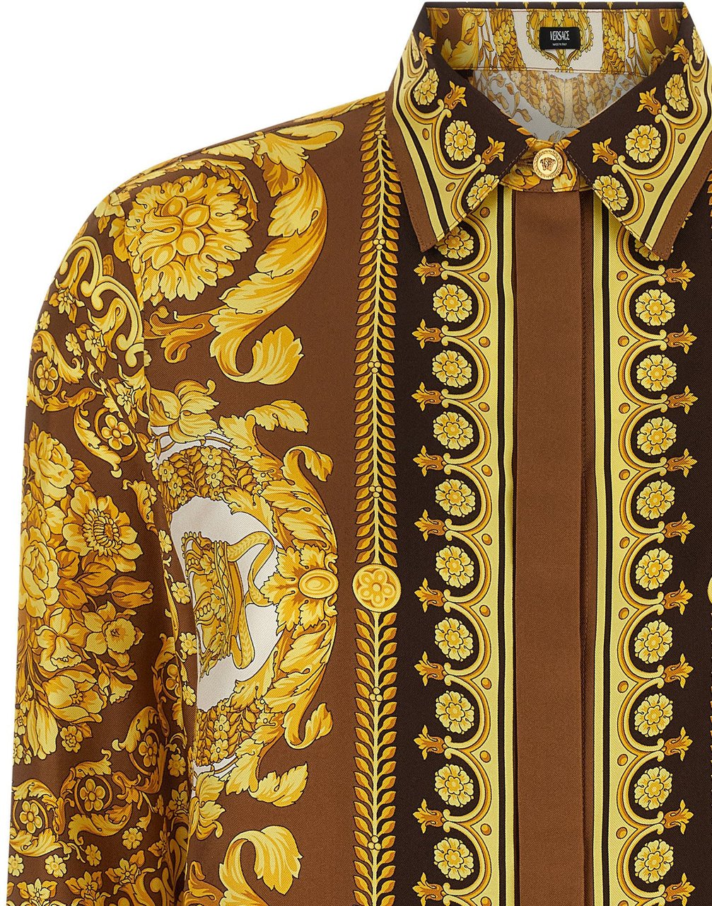 Versace Gold Silk Blouse Goud