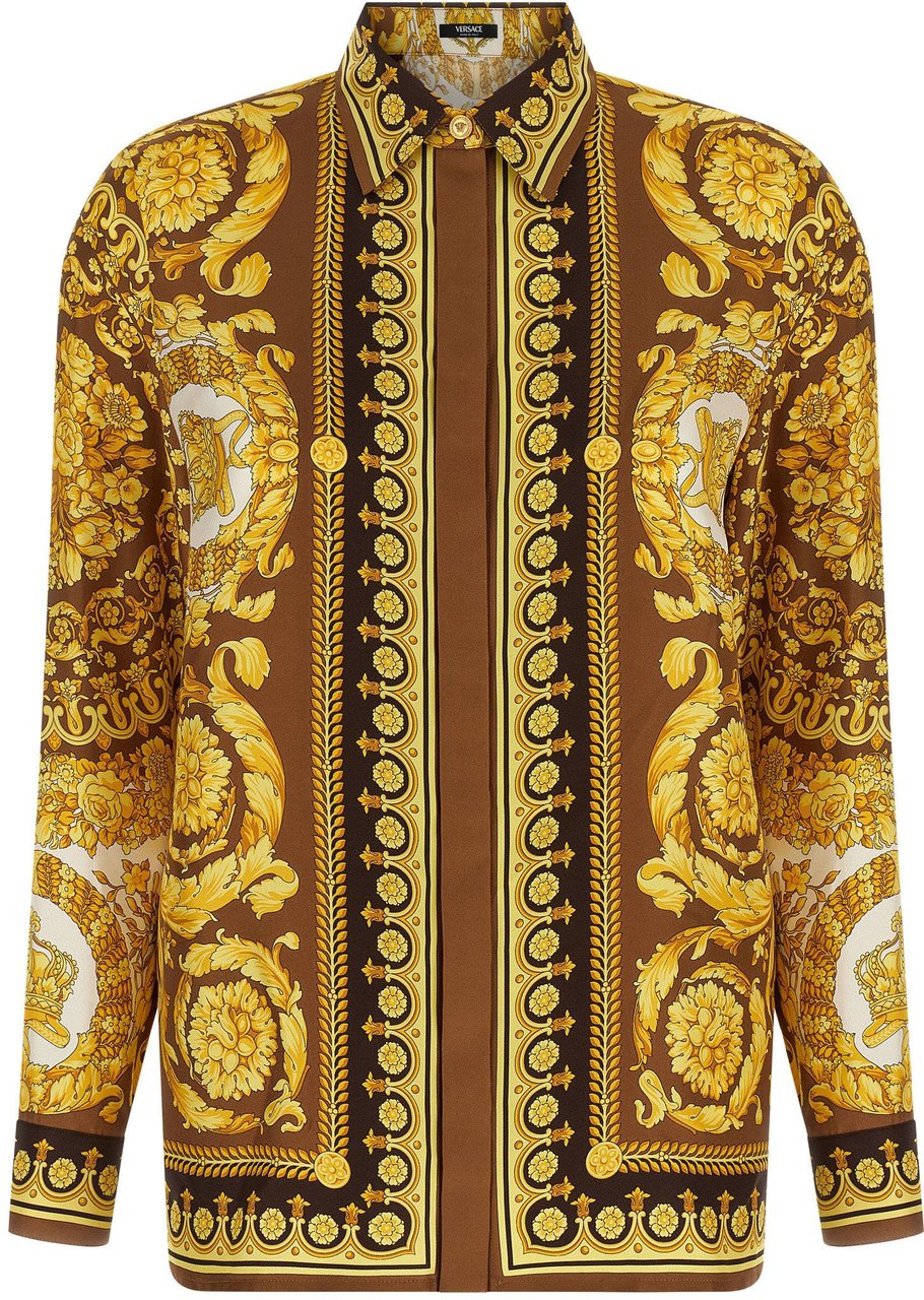 Versace Gold Silk Blouse Goud