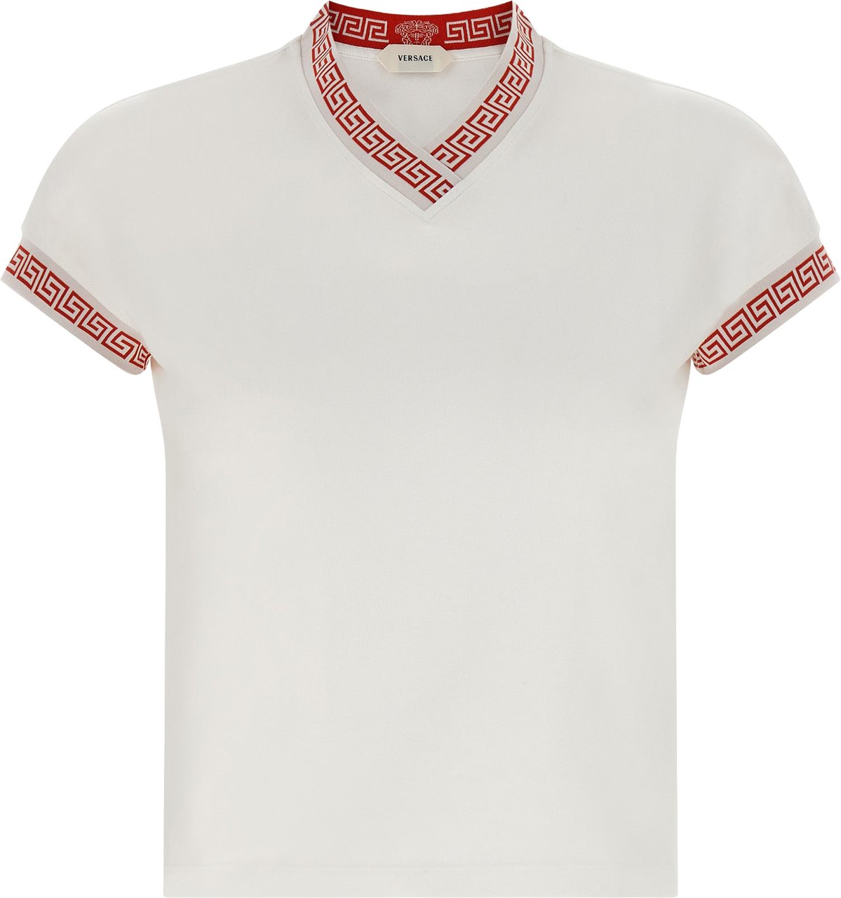 Versace Multicolor Cotton T-Shirt Rood