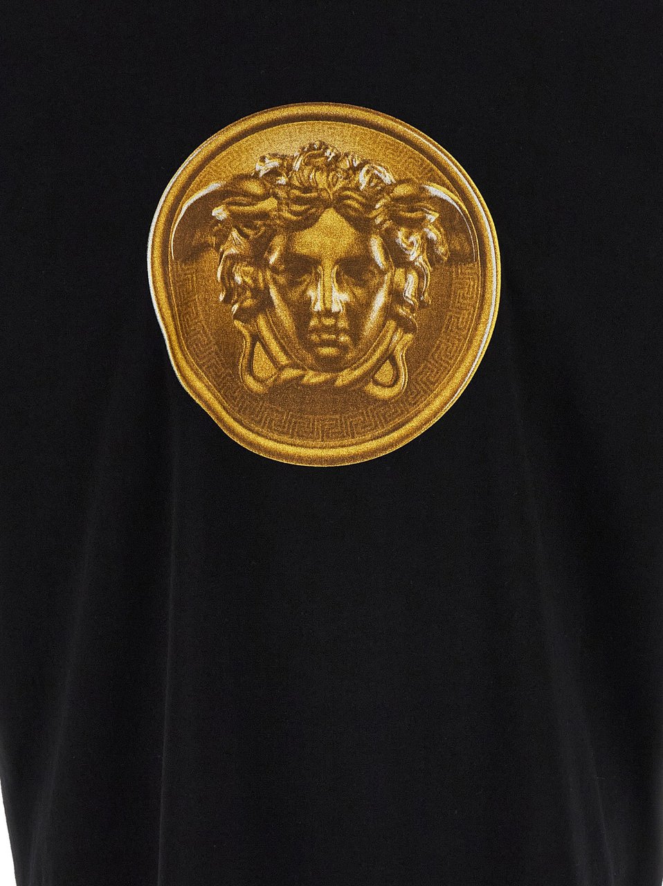 Versace Black Cotton T-Shirt Zwart