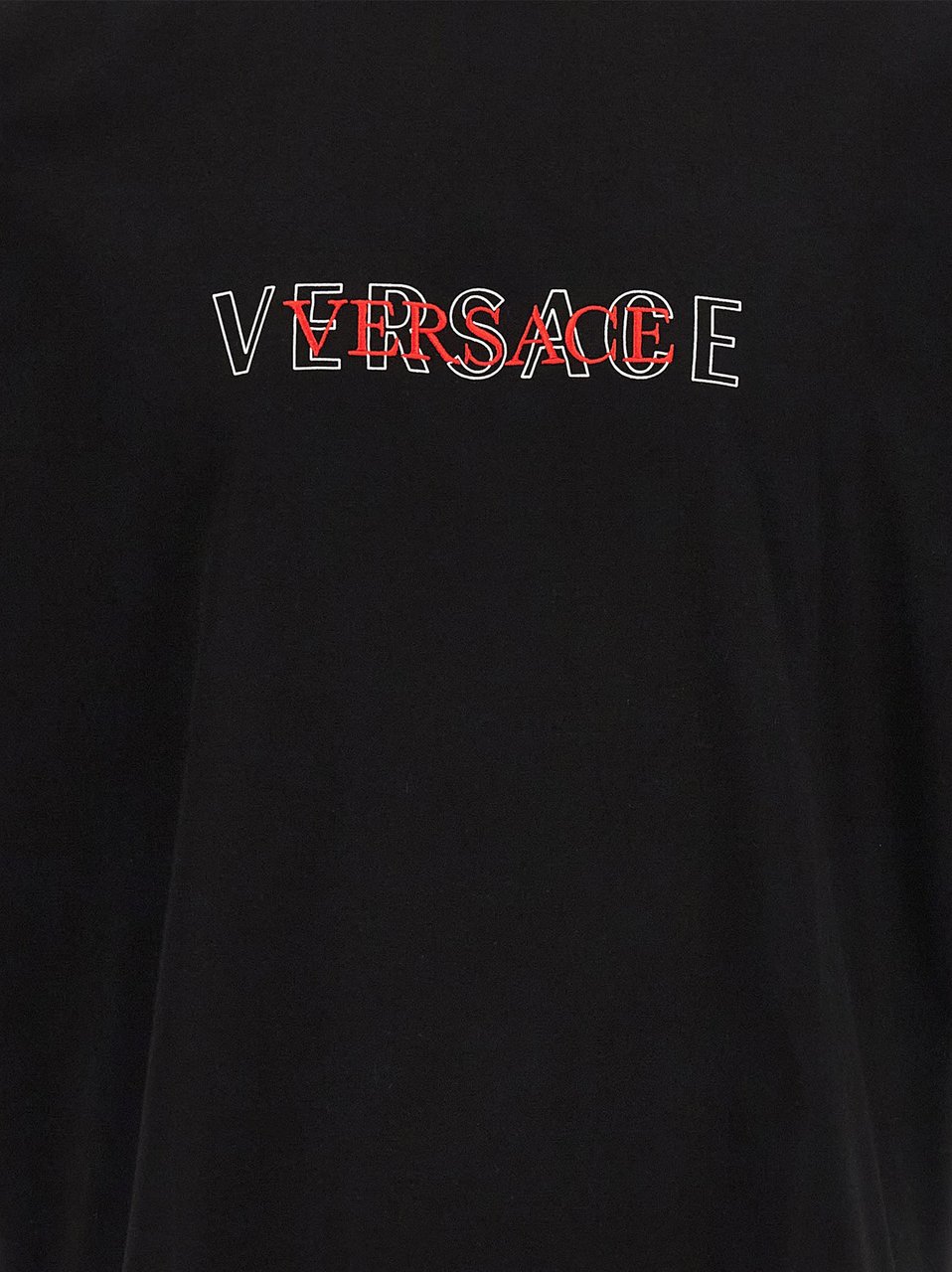 Versace Black Cotton T-Shirt Zwart