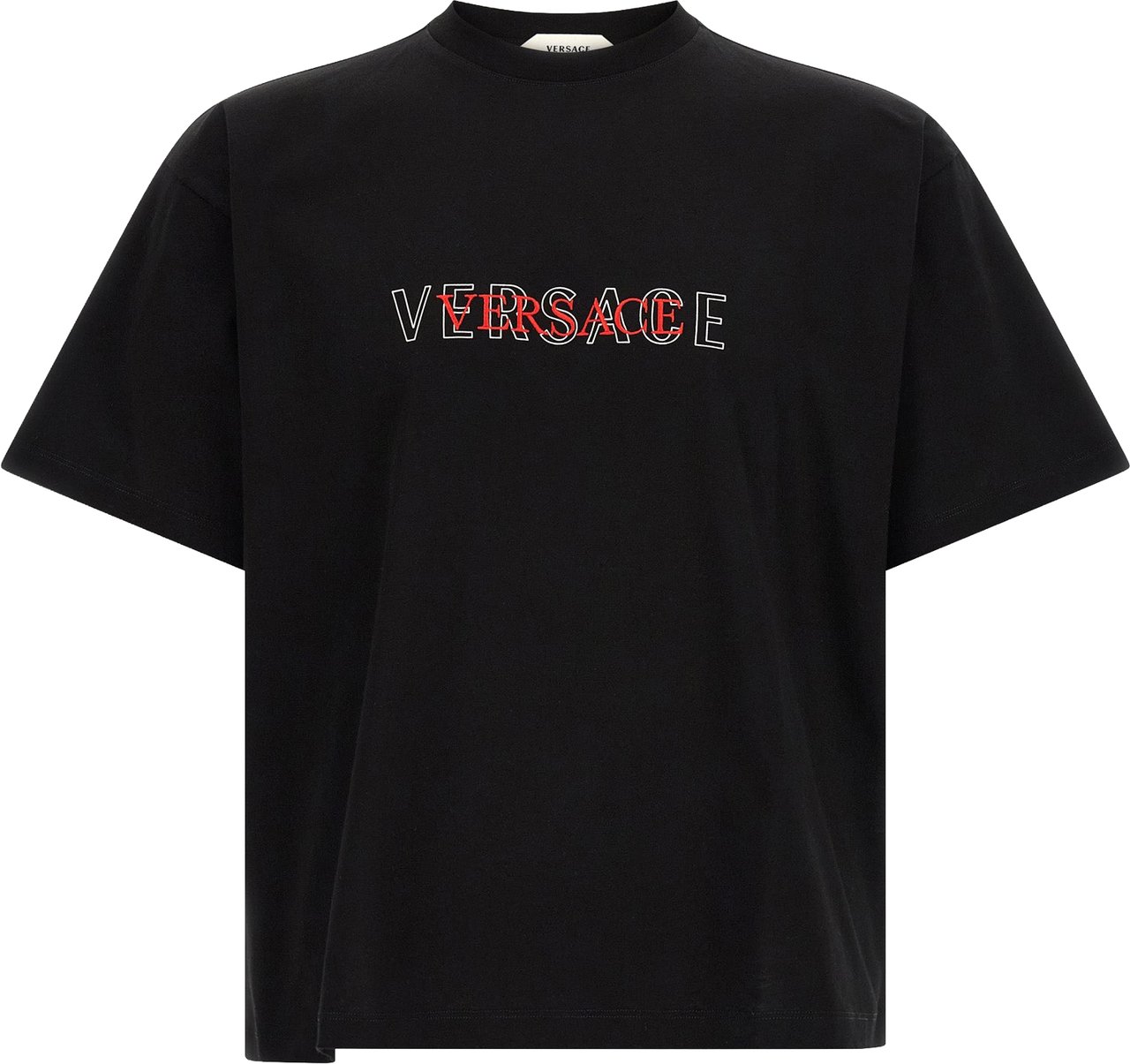 Versace Black Cotton T-Shirt Zwart