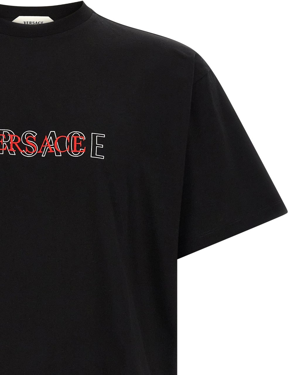 Versace Black Cotton T-Shirt Zwart