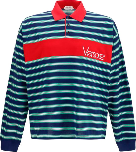 Versace Multicolor Cotton Polo Shirt Divers