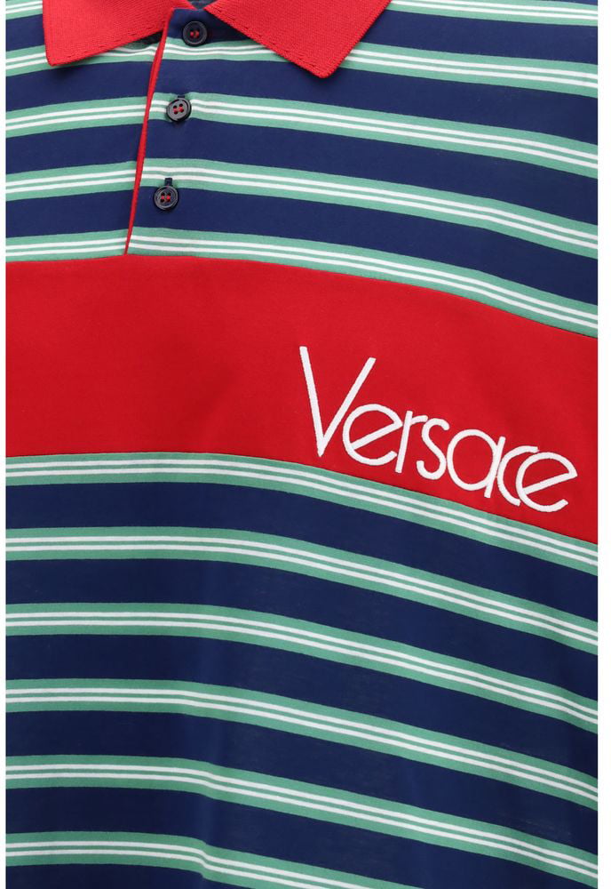 Versace Multicolor Cotton Polo Shirt Divers