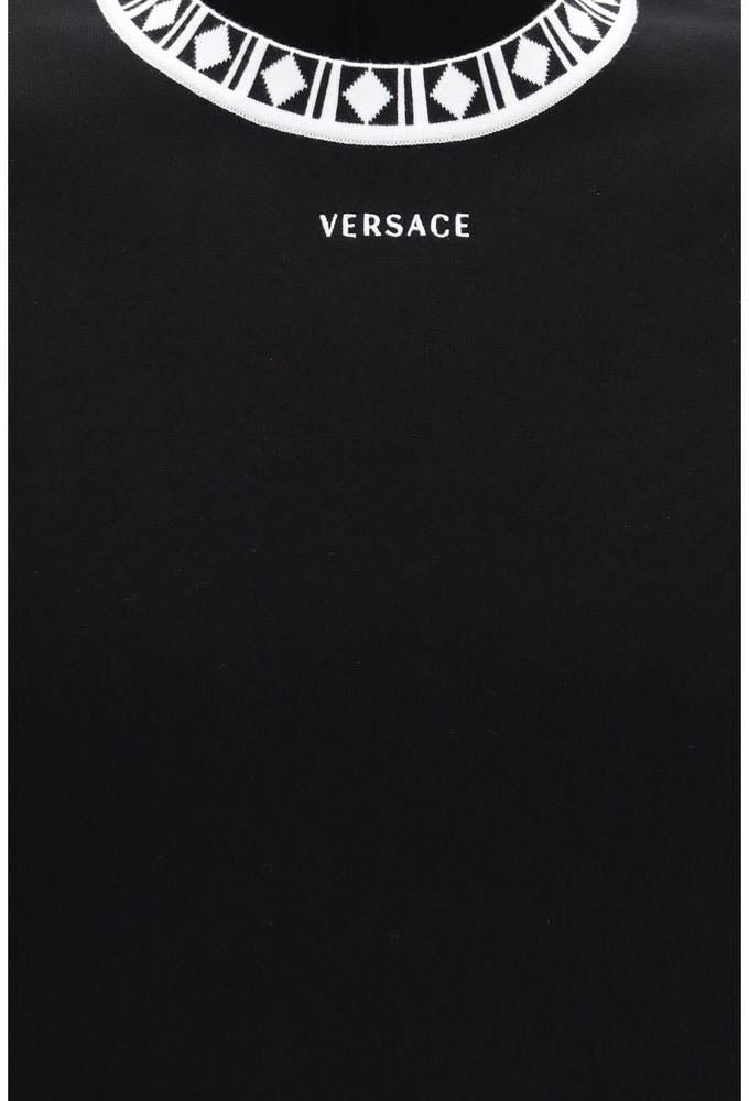 Versace Black Cotton T-Shirt Zwart