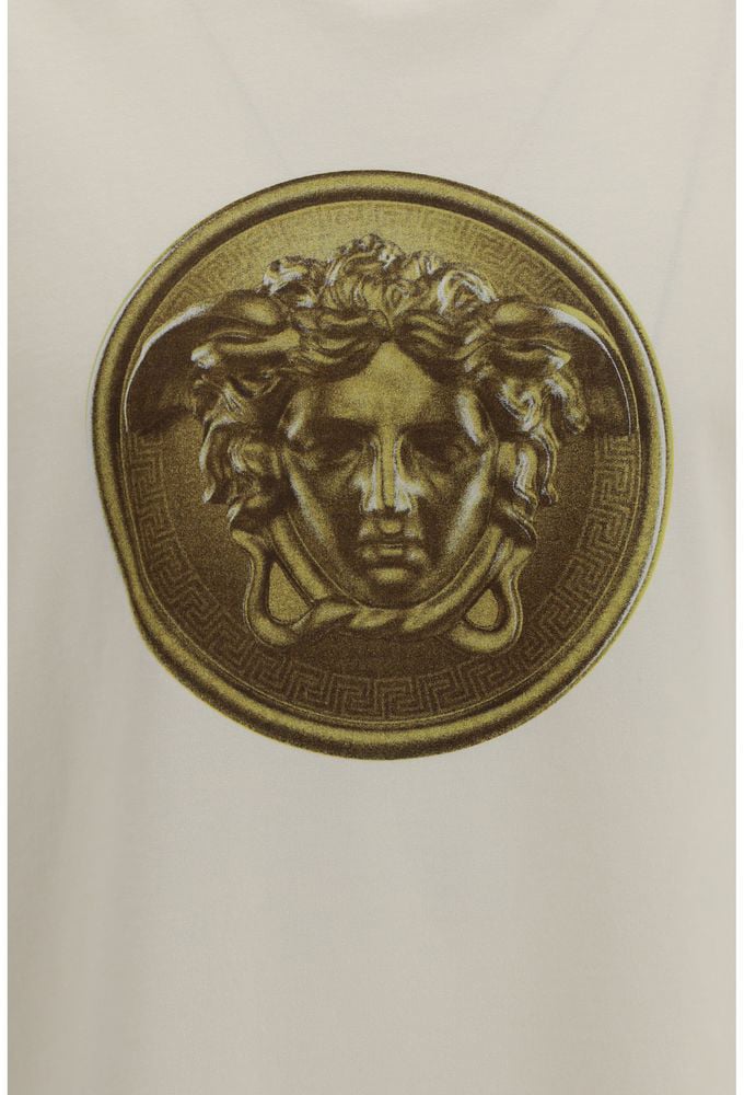 Versace Beige Cotton T-Shirt Beige