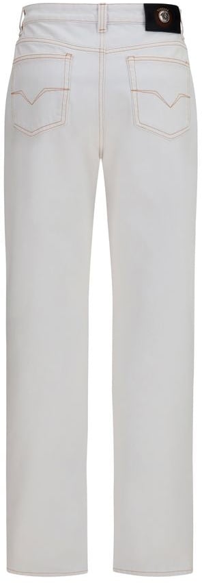 Versace White Cotton High-Waisted Jean Wit