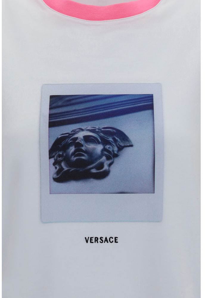 Versace White Cotton T-Shirt Wit