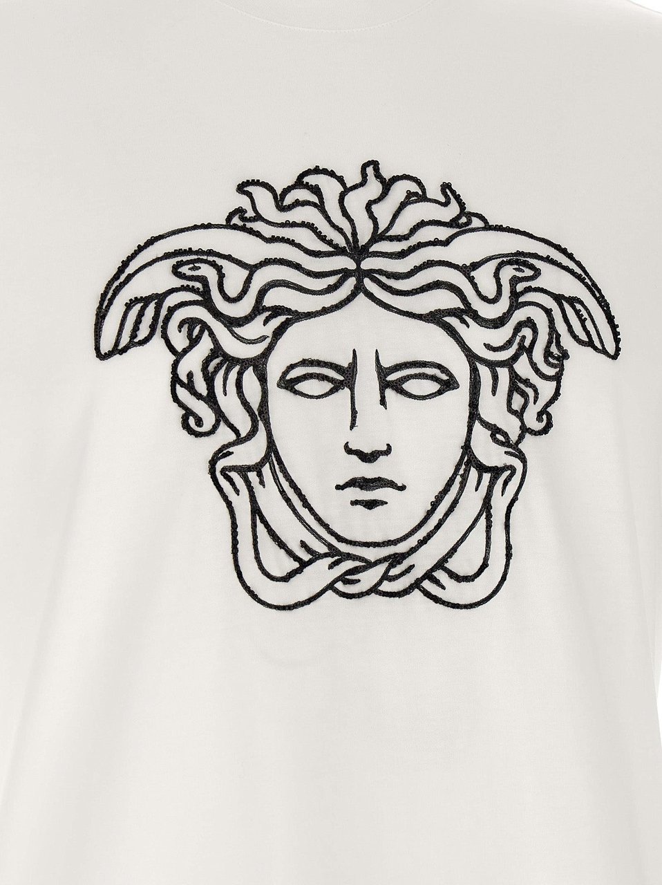 Versace Bicolor Cotton T-Shirt Zwart
