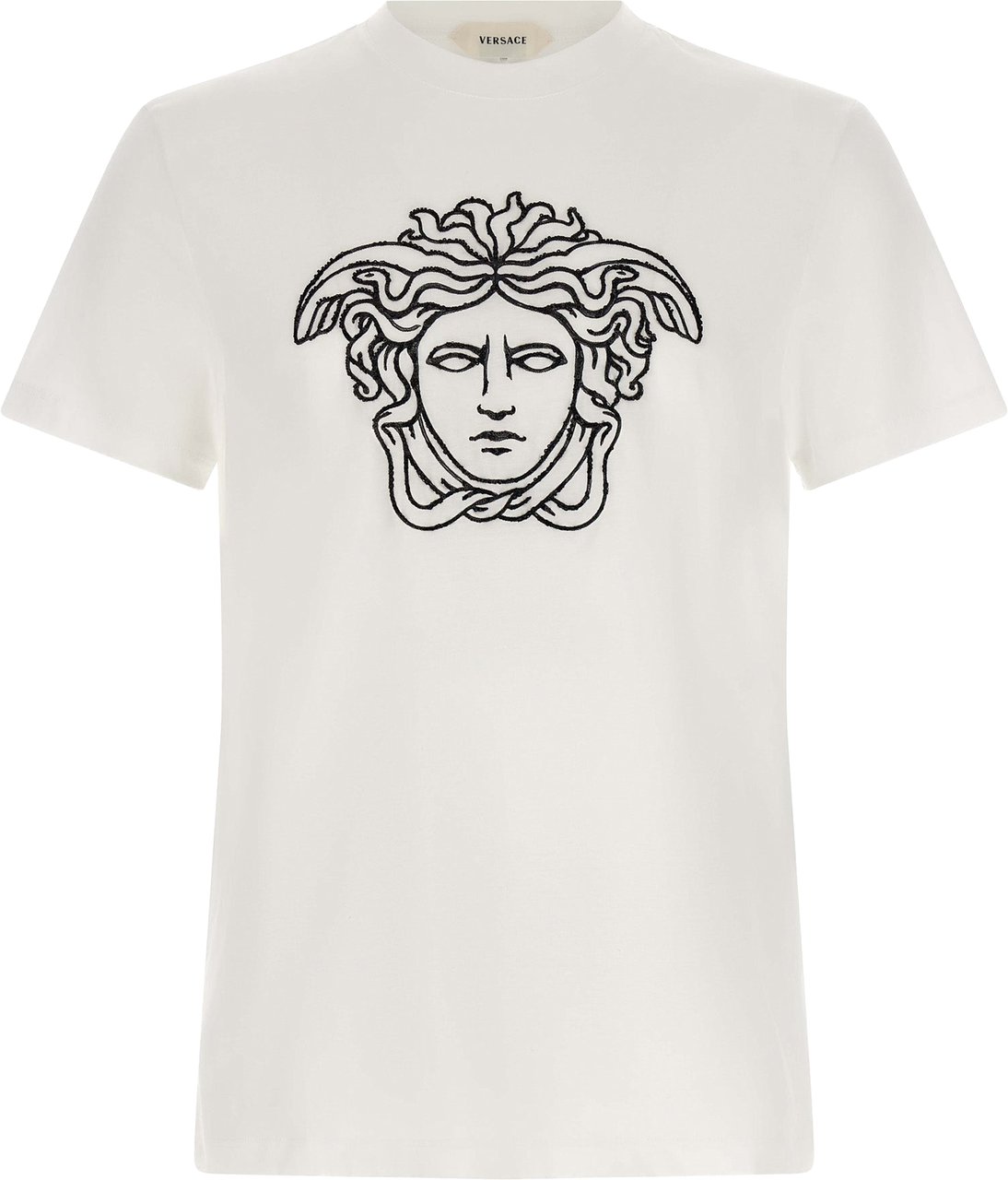 Versace Bicolor Cotton T-Shirt Zwart