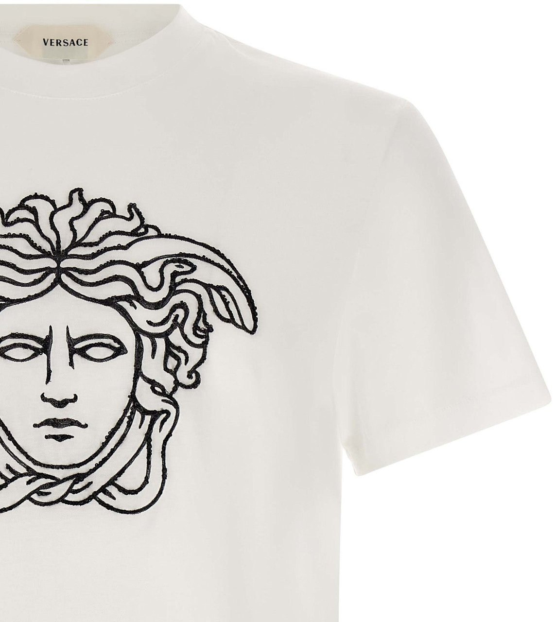 Versace Bicolor Cotton T-Shirt Zwart