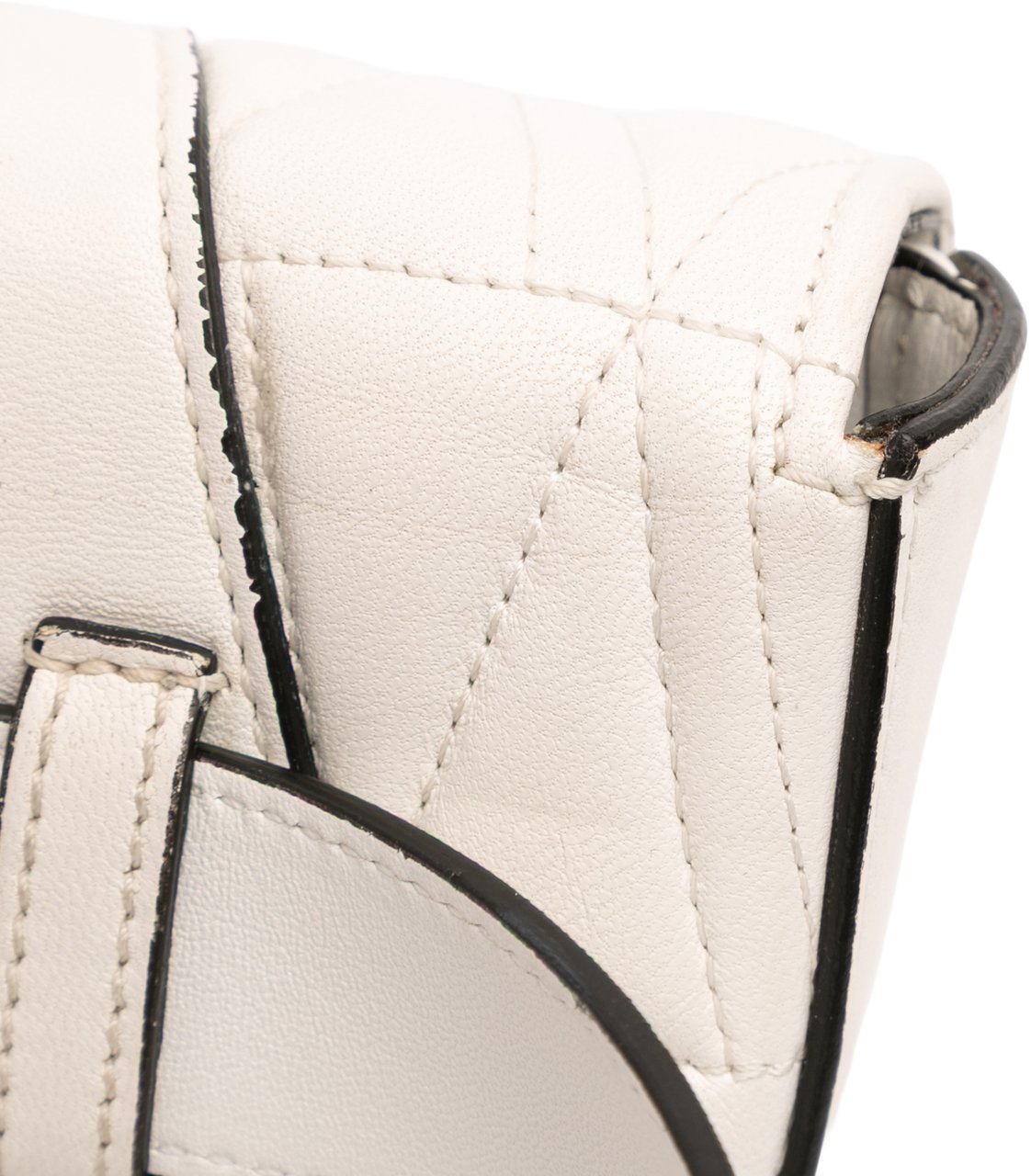 Versace Quilted Nappa Virtus V Crossbody Belt Bag Wit