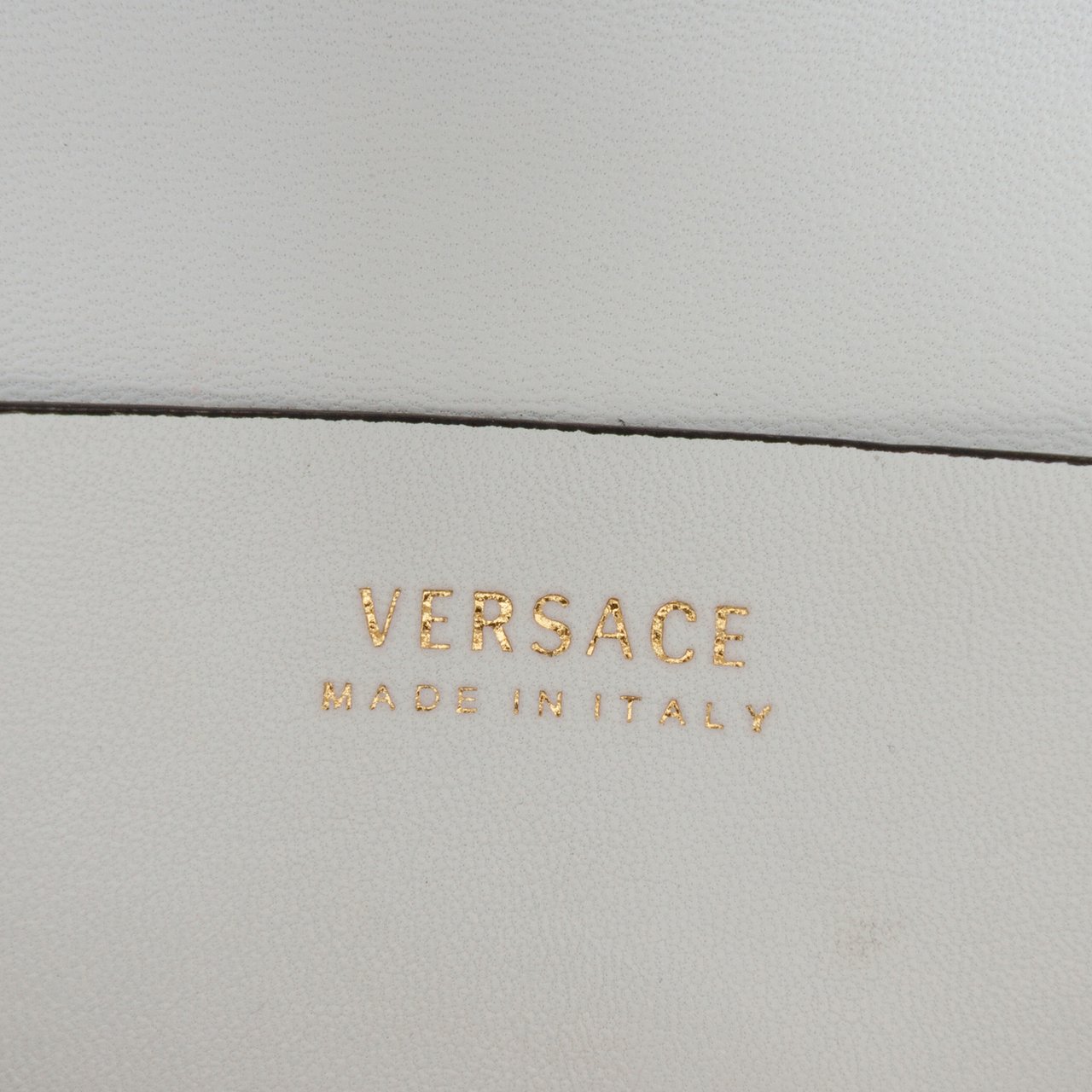 Versace Quilted Nappa Virtus V Crossbody Belt Bag Wit