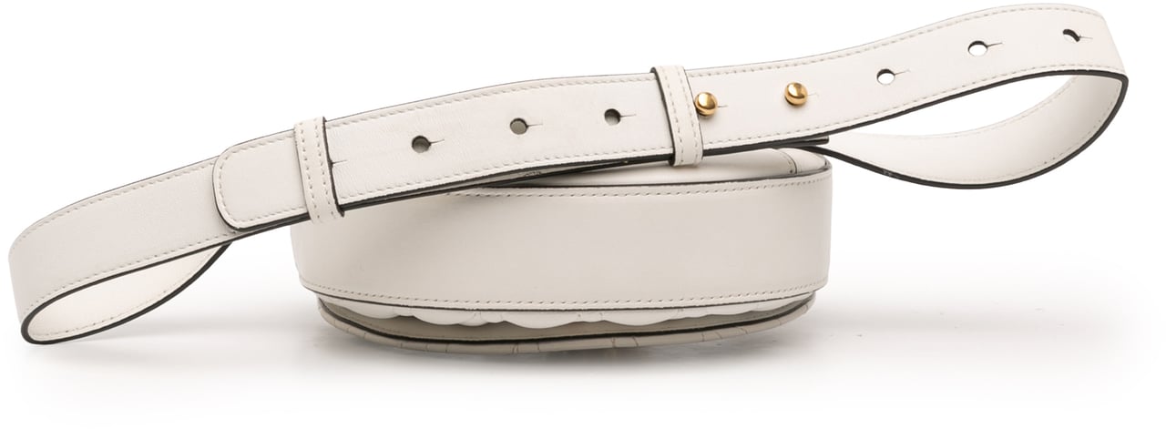 Versace Quilted Nappa Virtus V Crossbody Belt Bag Wit