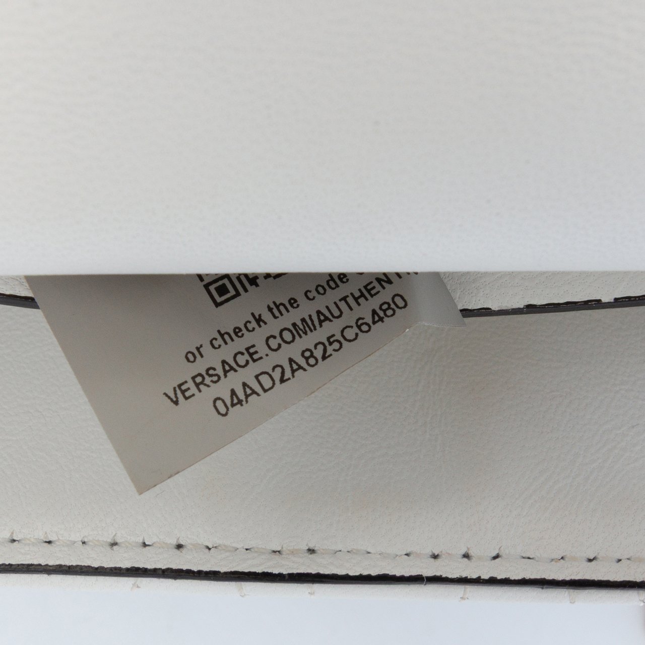 Versace Quilted Nappa Virtus V Crossbody Belt Bag Wit