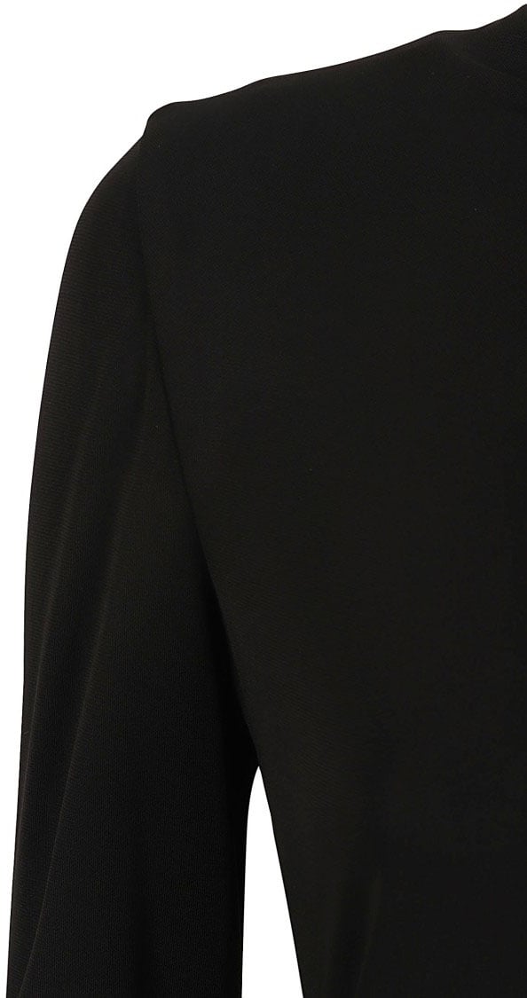 Versace Fitted Black Dress With Subtle Draping Zwart