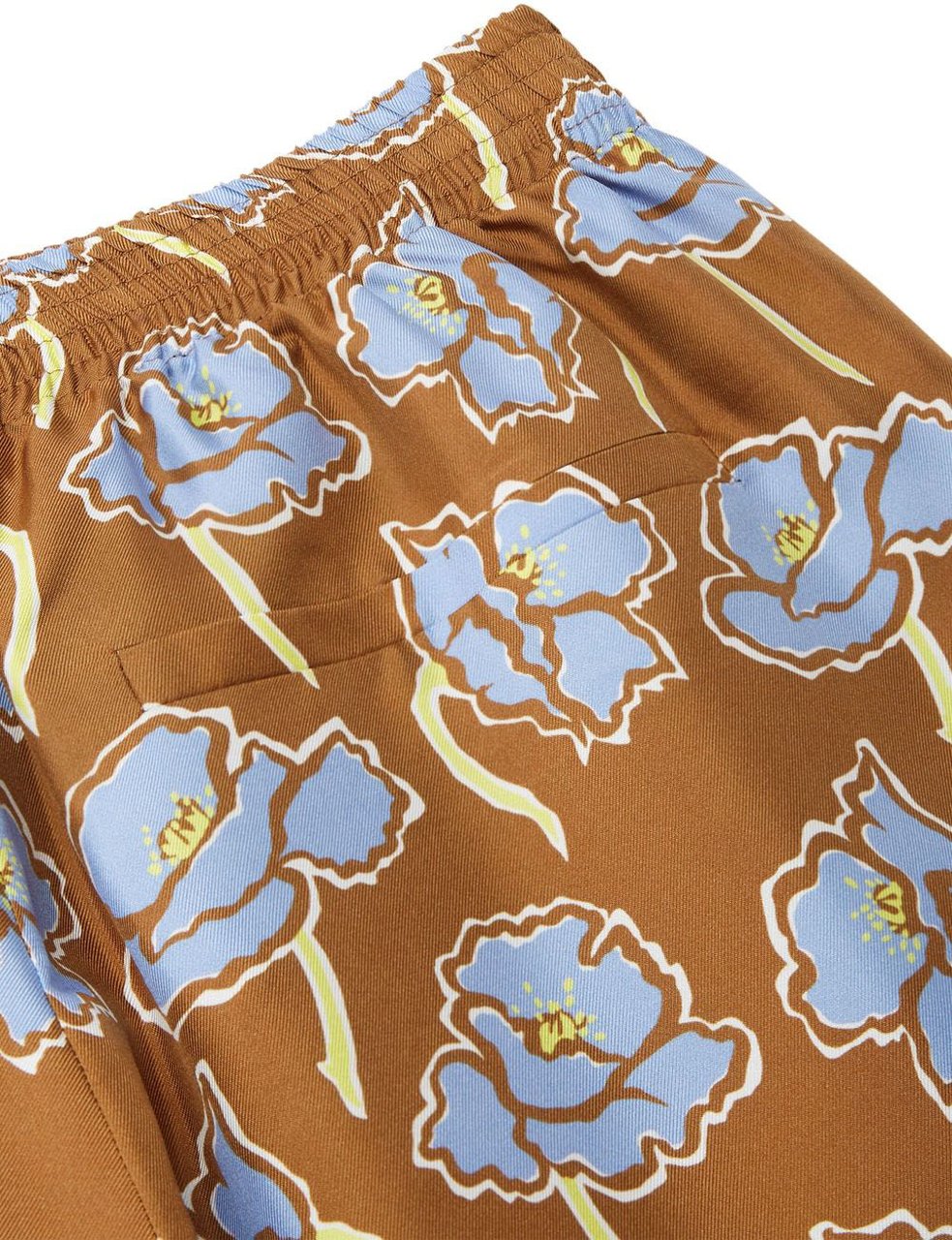 Versace Tobacco Brown Floral Print Shorts Bruin