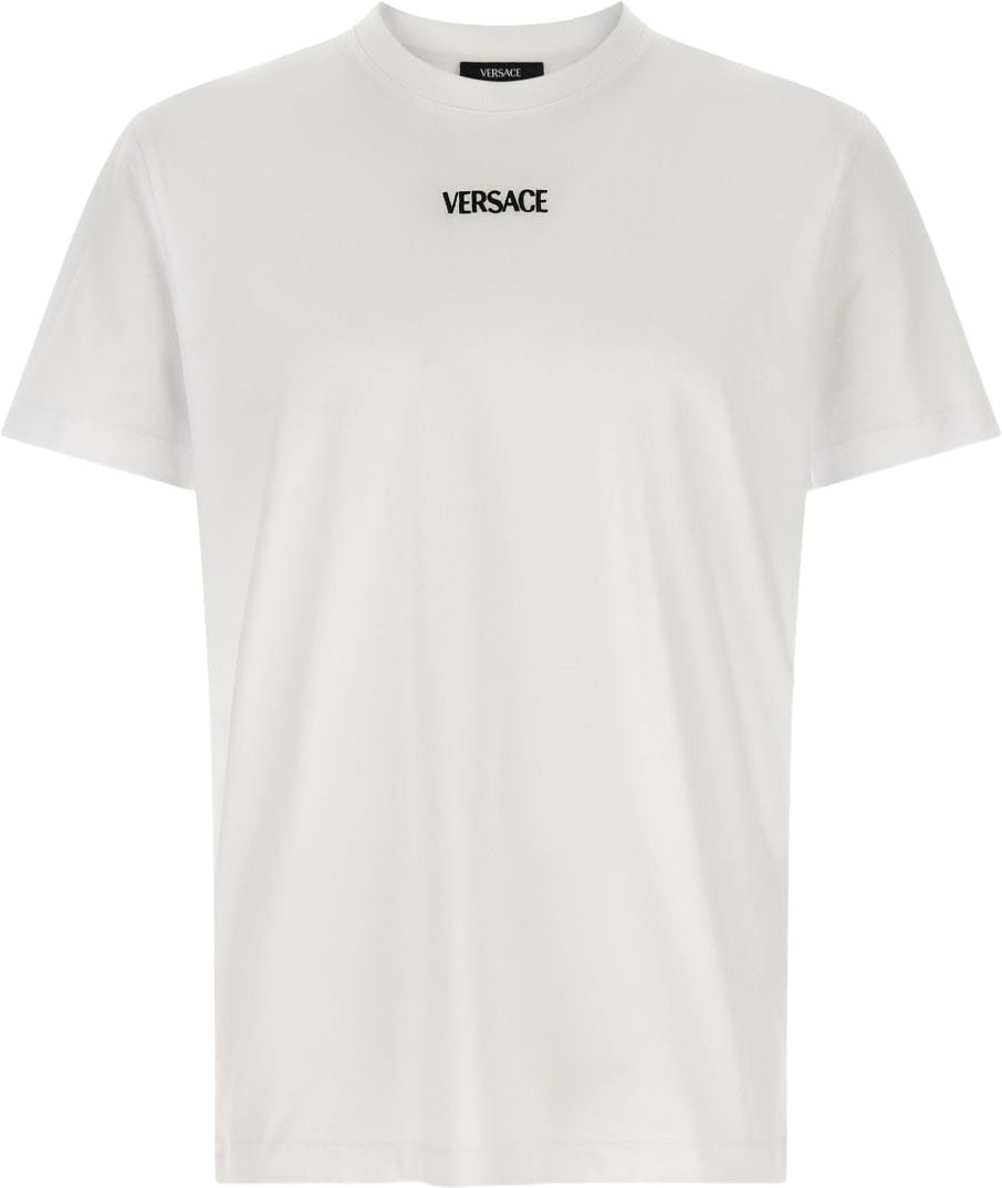 Versace Short-Sleeved Silk And Nylon Blend T-Shirt Wit
