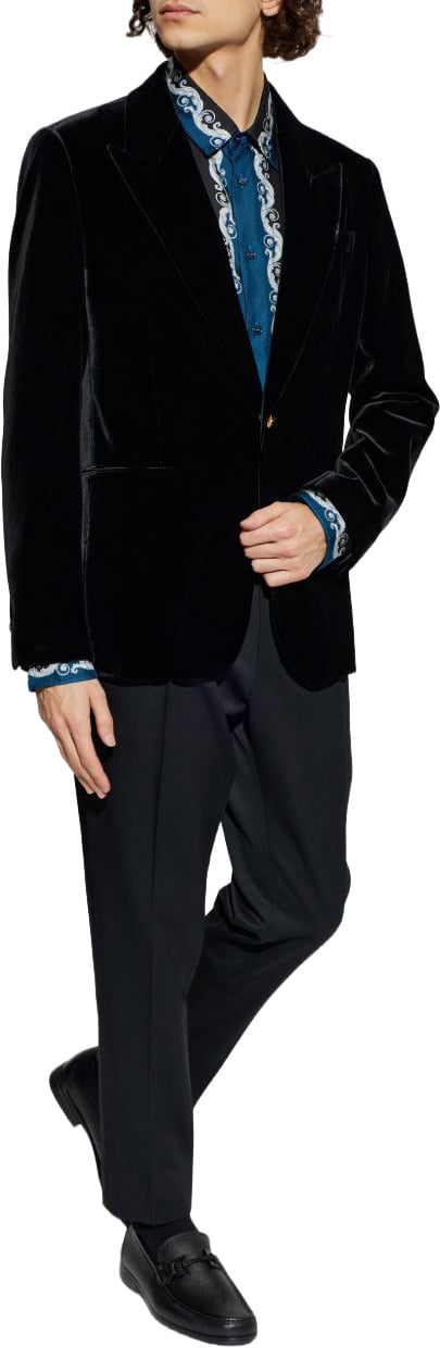 Versace Baroque-Inspired Silk and Nylon Shirt Zwart