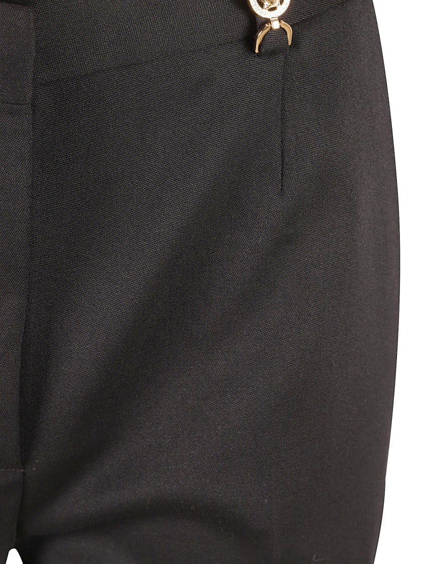 Versace Black Trousers With Concealed Zip Zwart