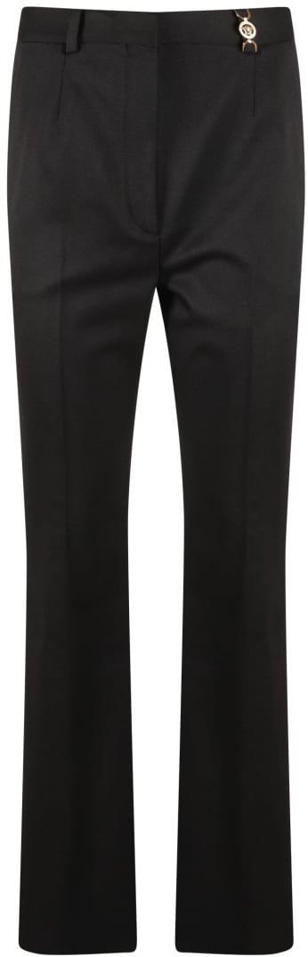 Versace Black Trousers With Concealed Zip Zwart