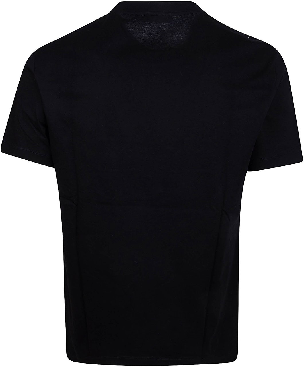 Versace Short-Sleeve Black T-Shirt with Ornate Silver Graphics Zwart