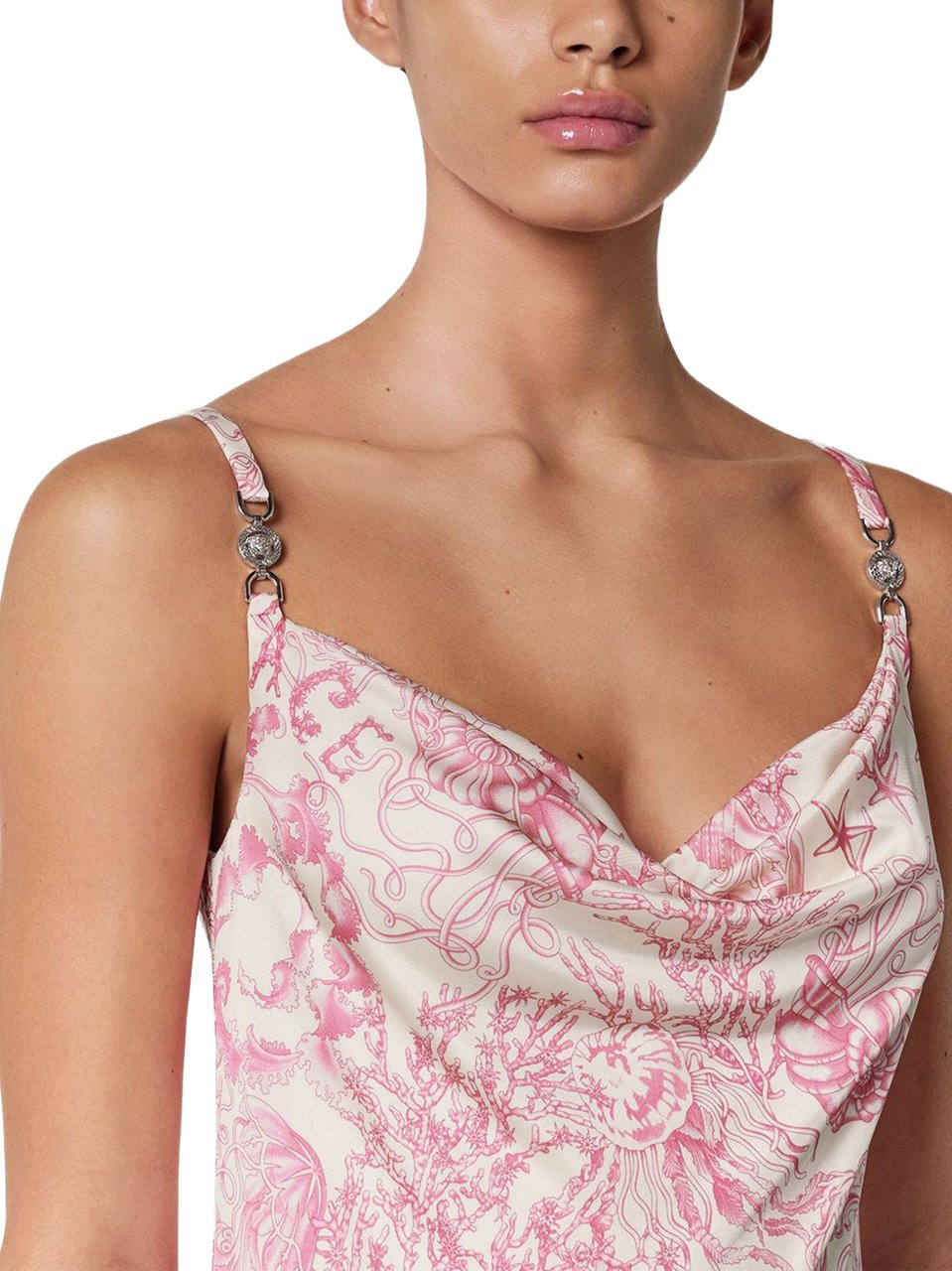 Versace Mini Dress with Cowl Neckline Roze
