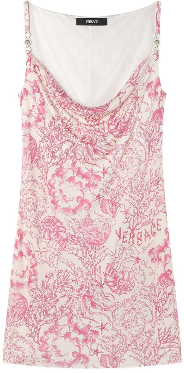 Versace Mini Dress with Cowl Neckline Roze