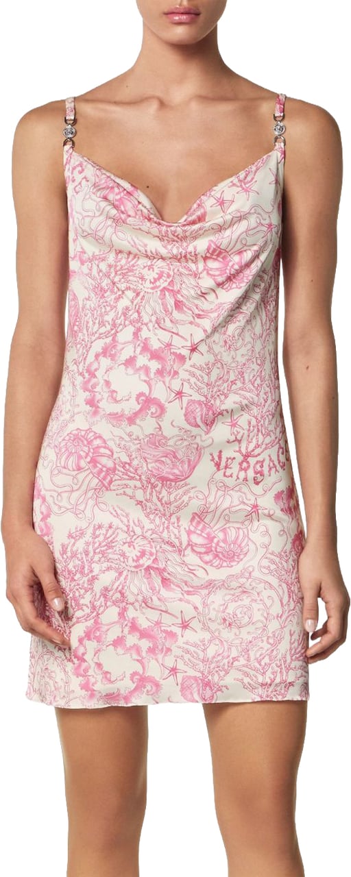 Versace Mini Dress with Cowl Neckline Roze