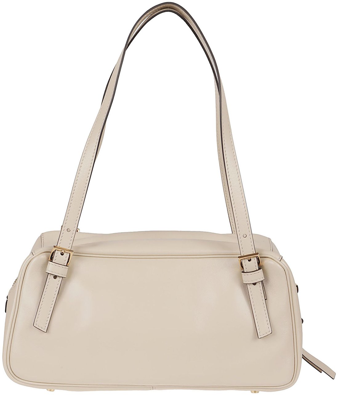 Versace Rectangular Handbag In Smooth Lambskin Leather Grijs