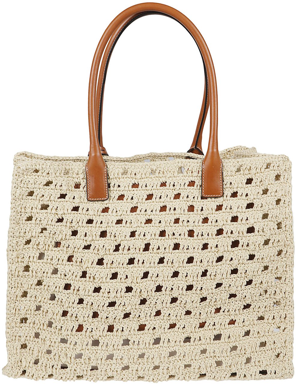 Versace Textured Woven Bag With Gold Medusa Plaque Neutraal