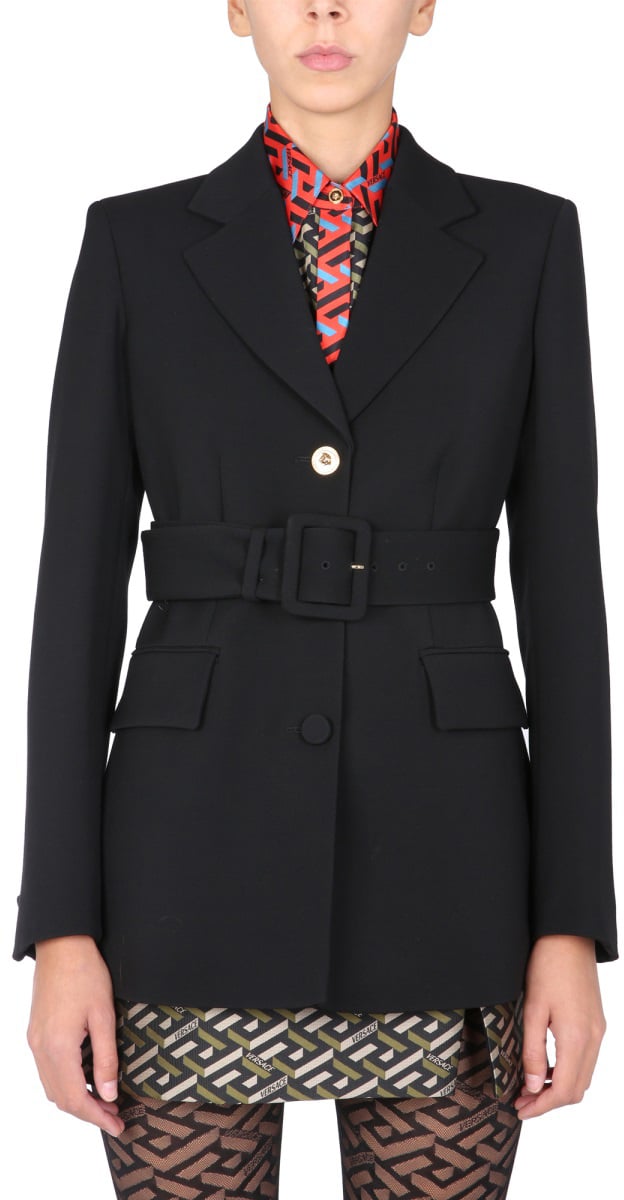 Versace JACKET WITH MEDUSA BUTTON Zwart