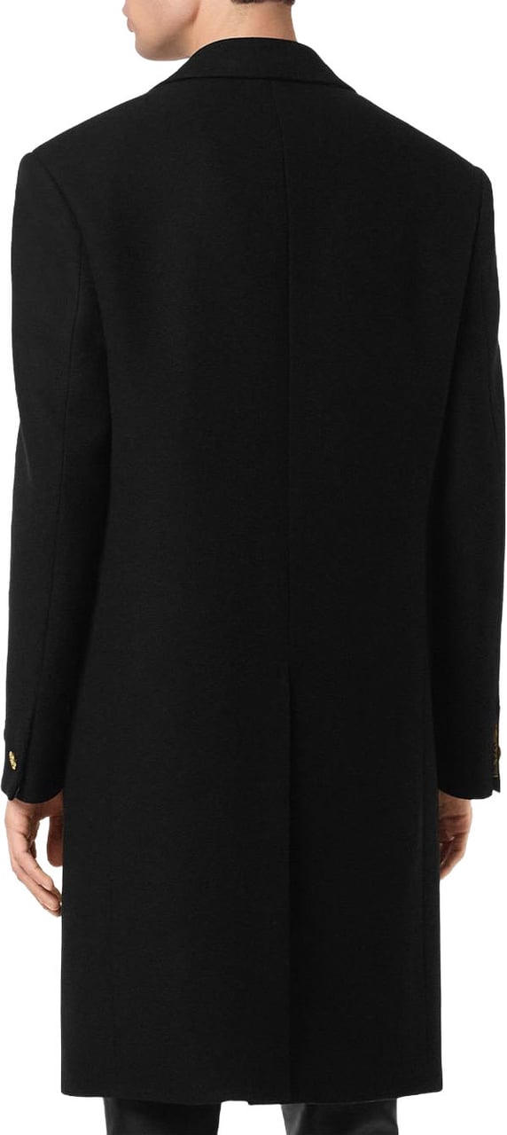 Versace Long Black Coat Zwart