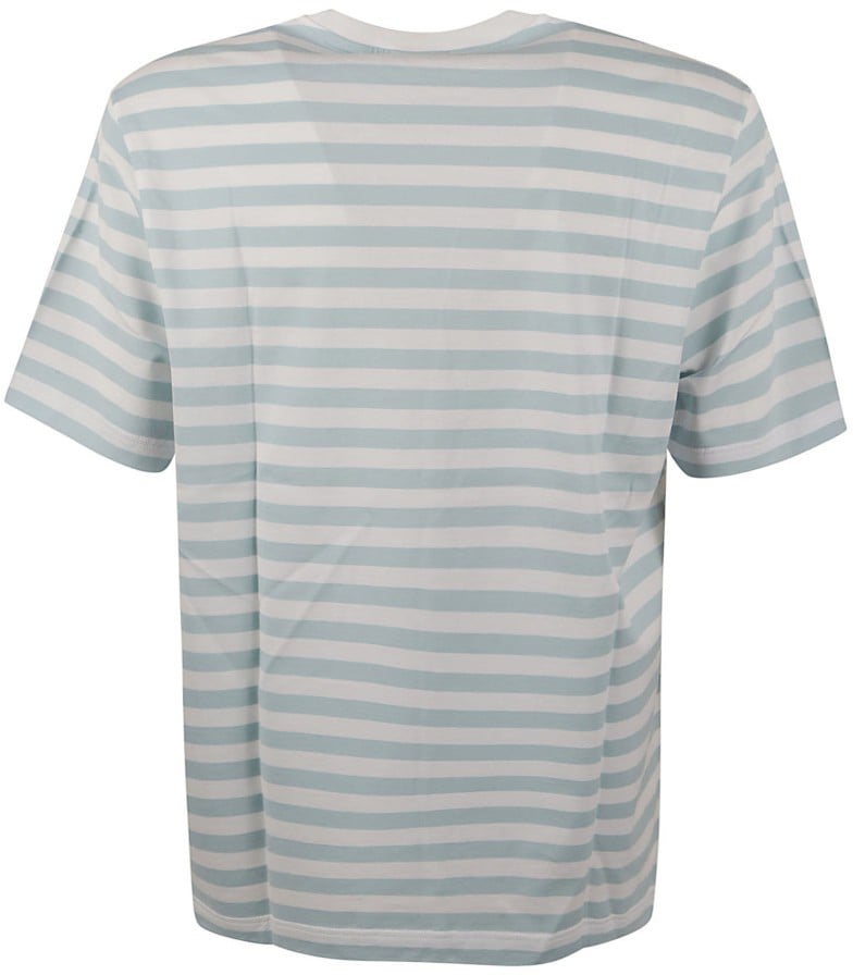 Versace Classic Striped T-Shirt With Embroidered Emblem Wit