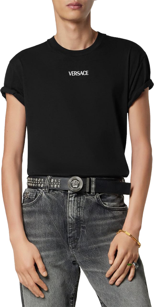 Versace Classic Black Short-Sleeve T-Shirt With Zwart
