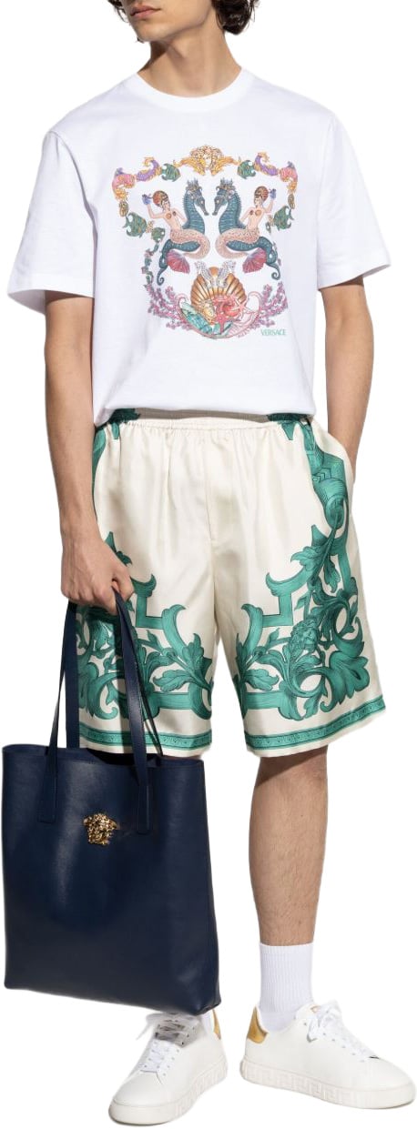 Versace Graphic Print White T-Shirt Wit