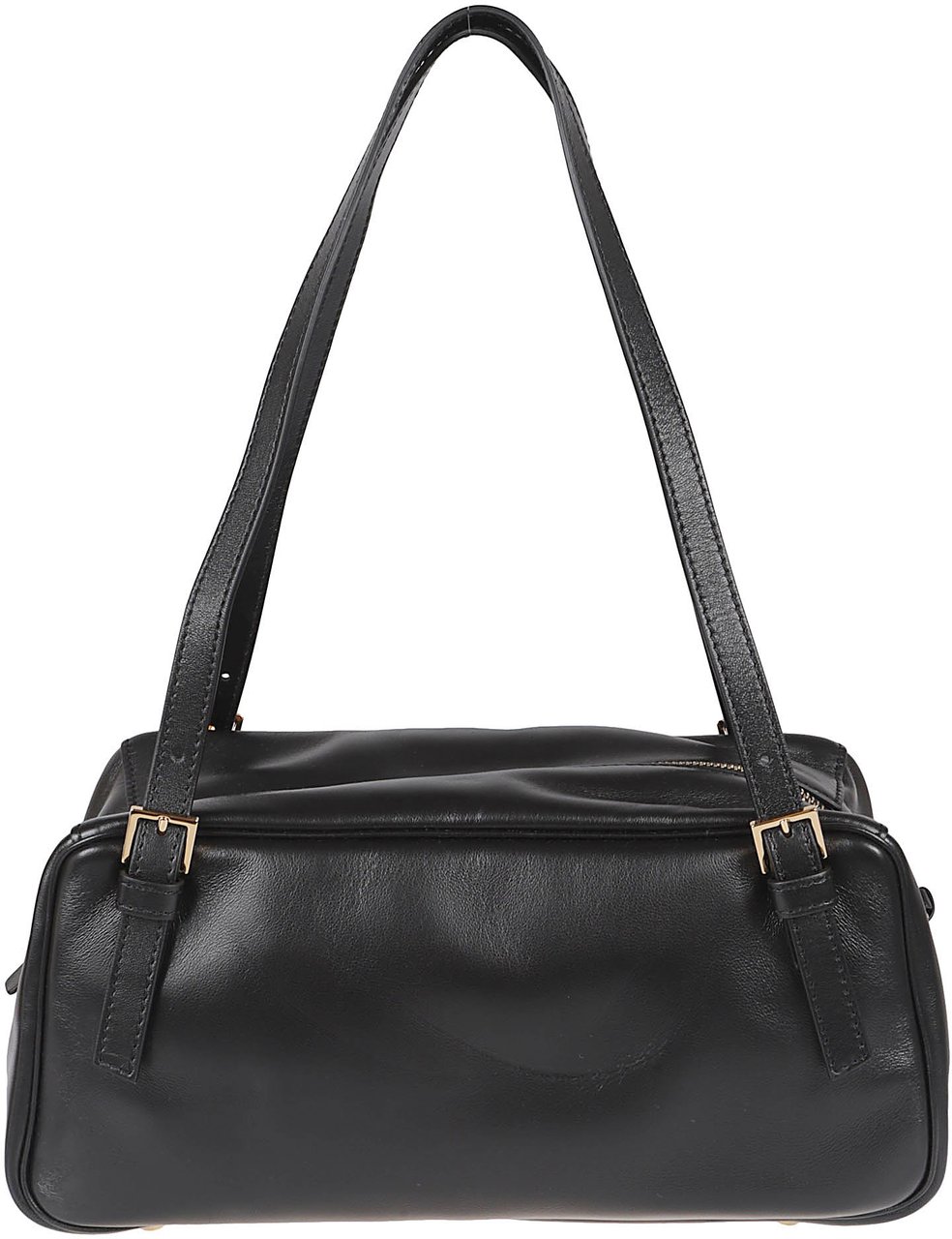 Versace Rectangular Handbag In Smooth Lambskin Leather Zwart