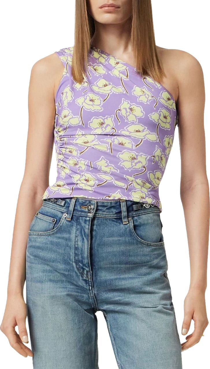 Versace One-Shoulder Lilac Top Wit