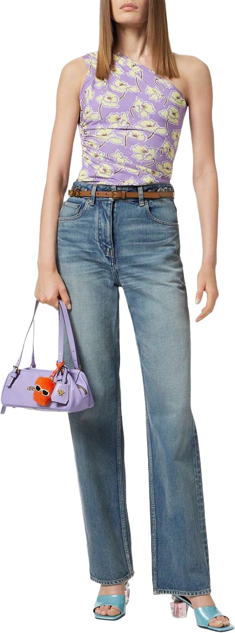 Versace One-Shoulder Lilac Top Wit
