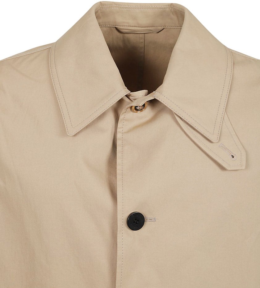 Versace Classic Button-Down Coat With Intricate Pattern Neutraal