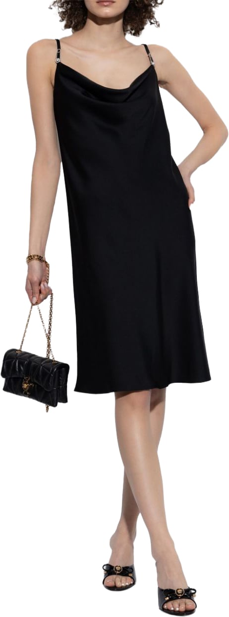Versace Knee-Length Black Dress Zwart