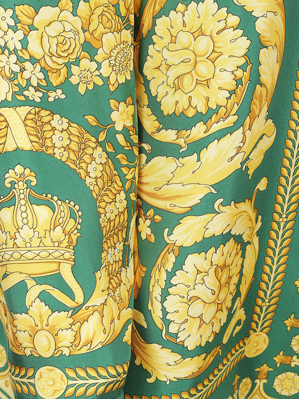 Versace Intricate Baroque Print Silk Shirt Groen