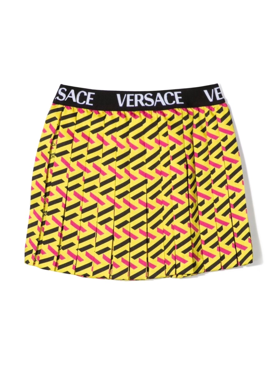 Versace SKIRT TWILL MONOGRAM + ELASTICO LOGO Geel
